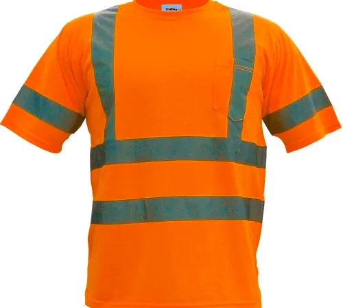 Utility Pro™ Hi-Vis S/S Pocket T-Shirt, ANSI Class 3, XL, Orange
