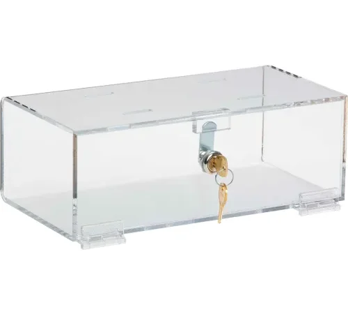 Omnimed Single Lock Acrylic Refrigerator Medicine Lock Box, 12"W x 6"D x 4-1/4"H, Clear