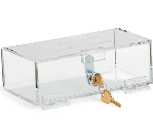 Omnimed® 183001 Single Lock Acrylic Refrigerator Lock Box, Keyed Alike, Clear