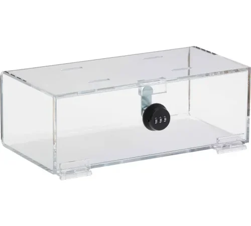 Omnimed Single Lock Acrylic Refrigerator Lock Box, 12"W x 6"D x 4-1/4"H, Clear