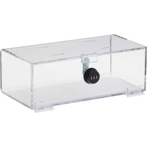 Omnimed Single Lock Acrylic Refrigerator Lock Box, 12"W x 6"D x 4-1/4"H, Clear