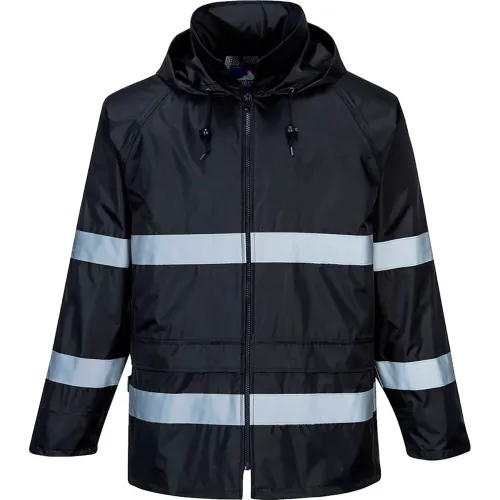 Portwest® Classic Iona" Enhanced Visibility Rain Jacket, S, Black