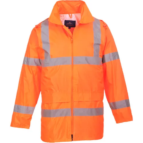 Portwest® Hi-Vis Rain Jacket, ANSI Class 3, L, Orange