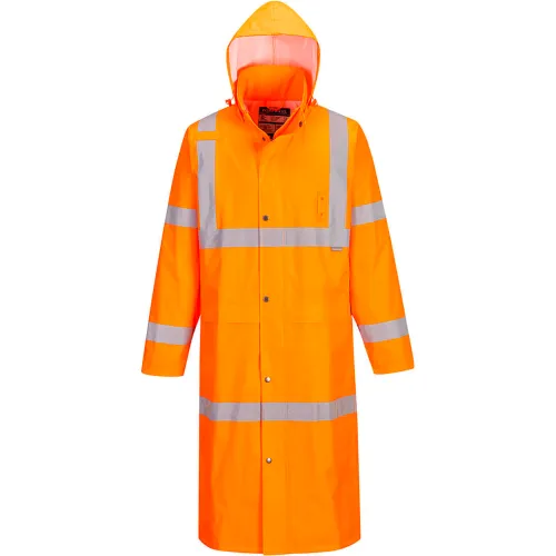 Portwest® Hi-Vis Classic 48" Rain Coat, ANSI Class 3, Orange, 4XL, Orange