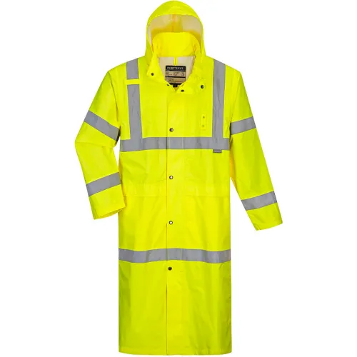 Portwest® Hi-Vis Classic 48" Rain Coat, ANSI Class 3, XS, Yellow