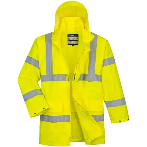 Portwest® Hi-Vis Light Rain Jacket, ANSI Class 3, 5XL, Yellow