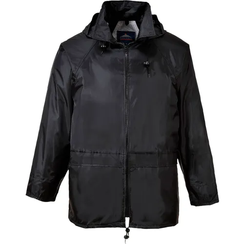 Portwest® Classic Rain Jacket with Hood, M, Black