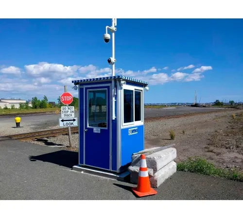 Guardian Booth Pre-Assembled Guard Booth, 4'x4' Interior, Blue - Deluxe Model