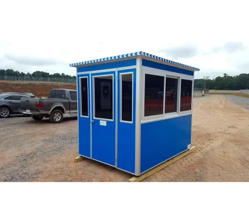 Guardian Booth Pre-Assembled Guard Booth, 6'x6' Interior, Blue - Economy Model