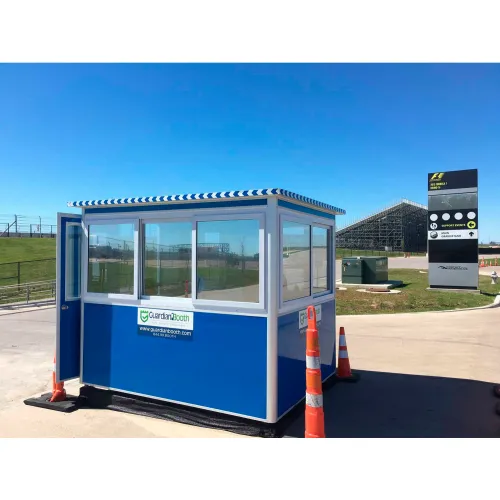 Guardian Booth Pre-Assembled Guard Booth, 6'x8' Interior, Blue - Economy Model