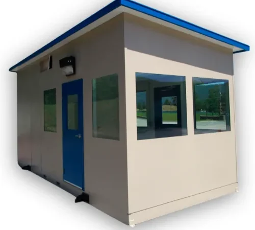 Portable modular guard booth with windows