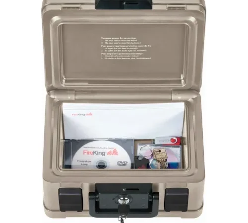 FireKing SS102 SureSeal Fire & Waterproof Chest, 12-3/16"W x 9-13/16"D x 7-5/16"H, 0.15 Cu.Ft.