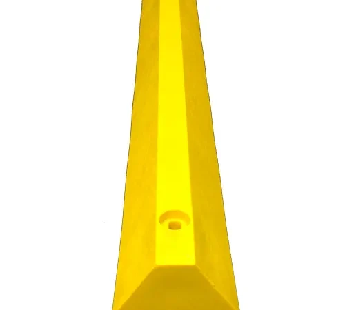 Yellow plastic parking curb