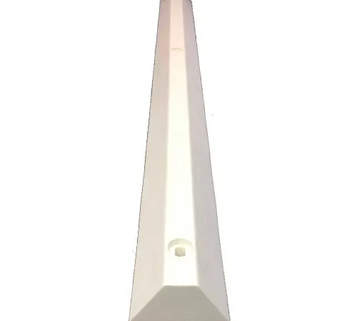 White triangular plastic cable raceway cover