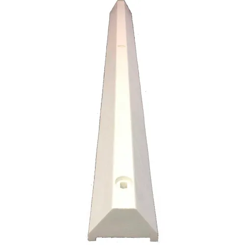 White triangular plastic cable raceway cover
