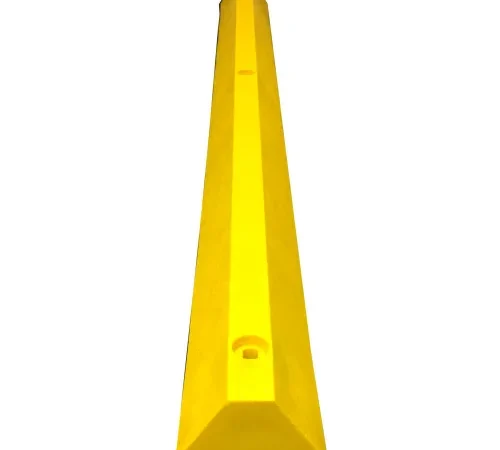 Yellow plastic parking wheel stop