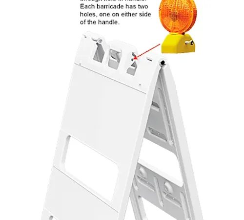 Plasticade 100-WT12EG All Plastic Maintenance Free Type I Traffic Barricade, White, Foldable