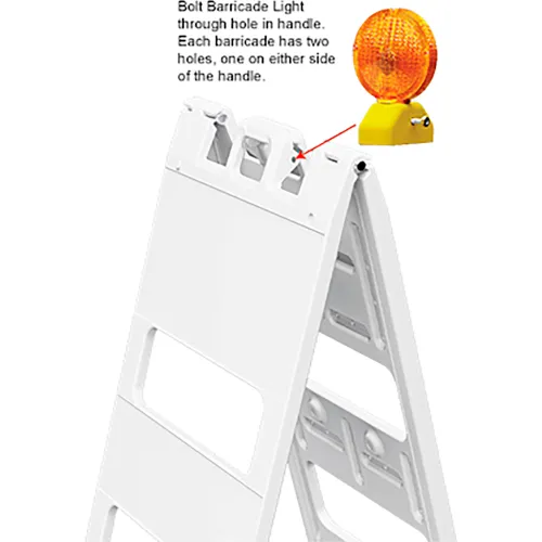 Plasticade 100-WT12EG All Plastic Maintenance Free Type I Traffic Barricade, White, Foldable