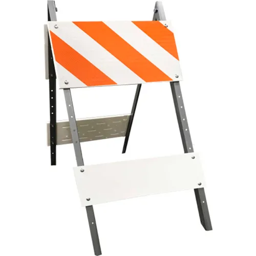 Plasticade 105G-T12HIPB6 Galvanized Steel Leg & Plastic Boards Type I Traffic Barricade