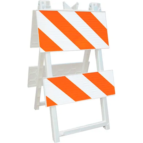 Plasticade Economical Plastic Type II Traffic Barricade, High Intensity, White, Foldable