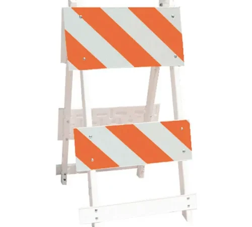Plasticade 111-T12-C8-EG All Plastic Maintenance Free Type II Traffic Barricade, White, Foldable