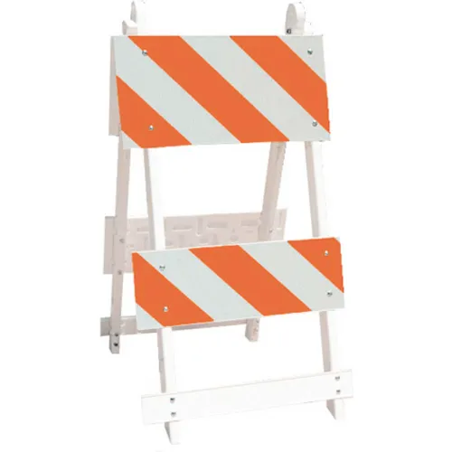 Plasticade 111-T12-C8-HIP All Plastic Maintenance Free Type II Traffic Barricade, White, Foldable