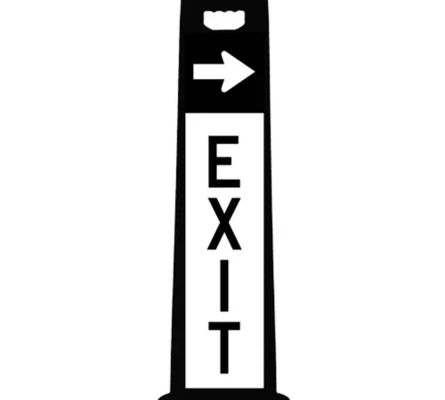 Plasticade 4100-BK-PARK1 Compact EXIT Sign For Parking Lots, Black