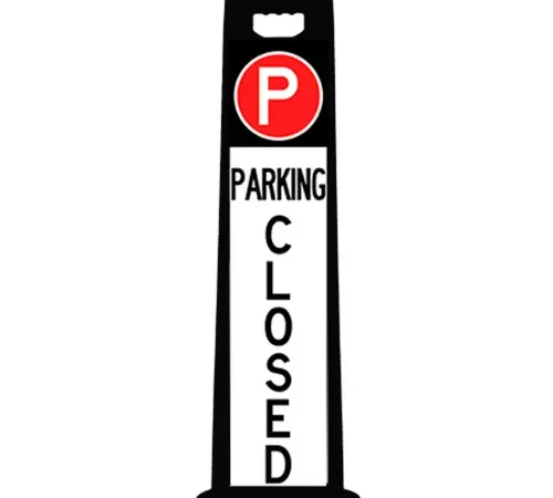 Plasticade 4100-BK-PARK2 Compact PARKING LOT CLOSED Sign, Black