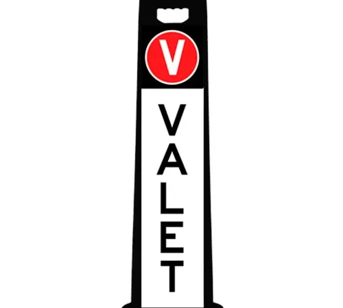 Plasticade 4100-BK-PARK9 Compact VALET Sign For Parking Lots, Black