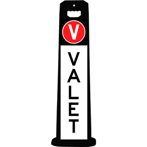 Plasticade 4100-BK-PARK9 Compact VALET Sign For Parking Lots, Black