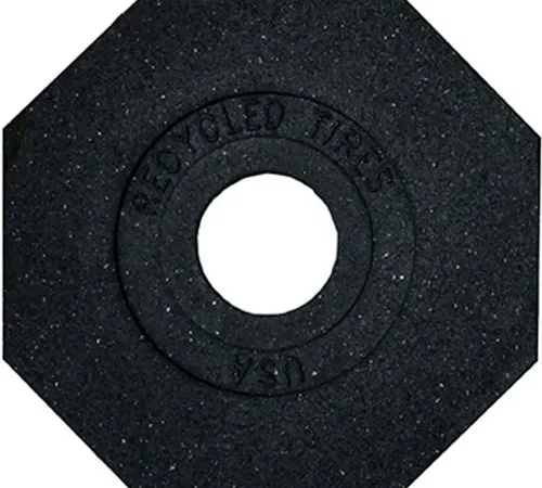 Plasticade 7200-RB-10 10 Lb. Recycled Rubber Base for Watchtower Delineator, 15-1/2"W x 3"H, Octagon