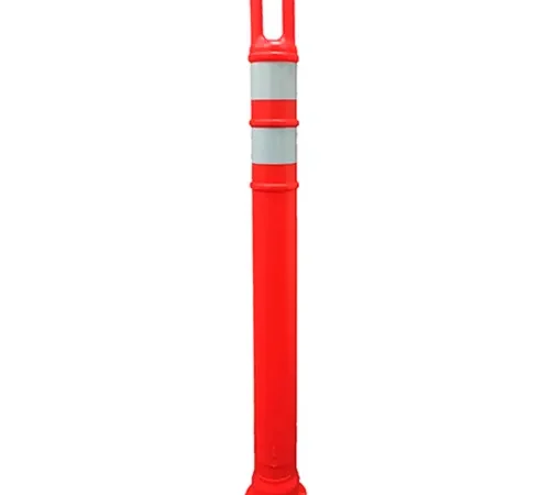 Plasticade 42" Watchtower Delineator, Polyethylene, Orange, 2 Engineer White Reflective Bands