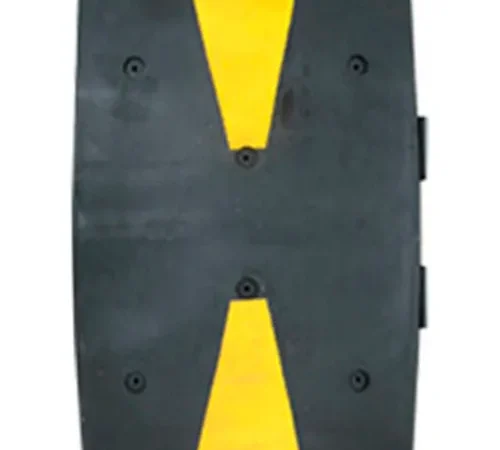 Plasticade SH36 Speed Hump, Recycled Rubber with Reflective Stripes, 2 Foot Long Section