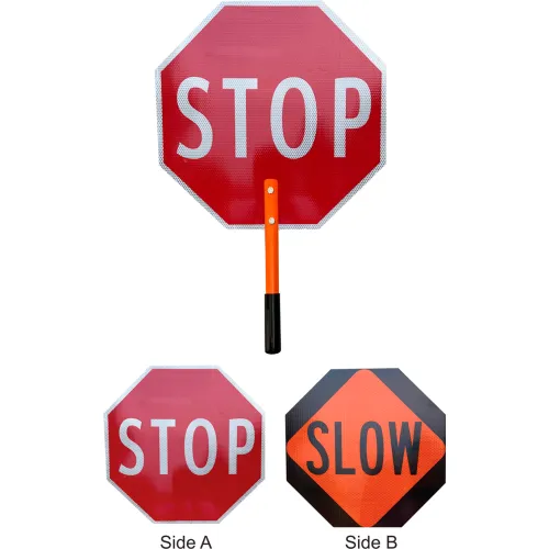 Plasticade Stop/Slow Paddle, 24" HIP ABS Plastic w/ 10" Fiberglesshandle