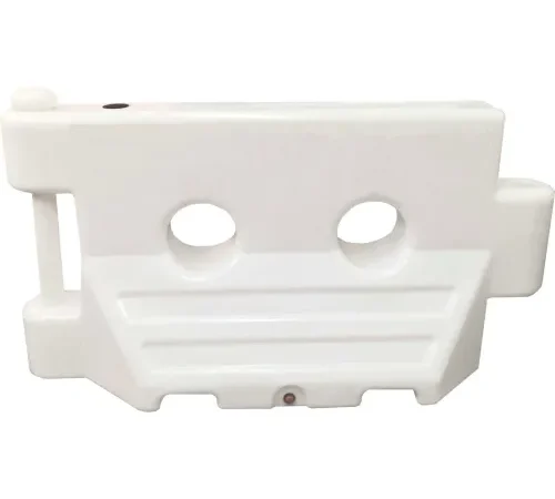 White plastic water-filled barrier