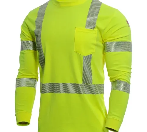 DRIFIRE StrongKnit Hi-Vis Long Sleeve FR T-Shirt, Type R, Class 3, XL, Yellow