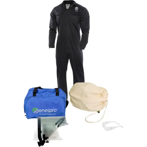 Enespro ArcGuard KIT2CV08NG, SM 8 cal/cm2 Arc Flash Kit with FR Coverall, SM, No Gloves