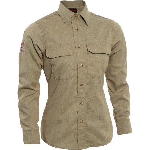DRIFIRE Women's Tecgen Flame Resistant Work Shirt, 5XL Long-Tall, Tan
