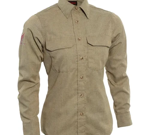 DRIFIRE Women's Tecgen Flame Resistant Work Shirt, XL Short, Tan