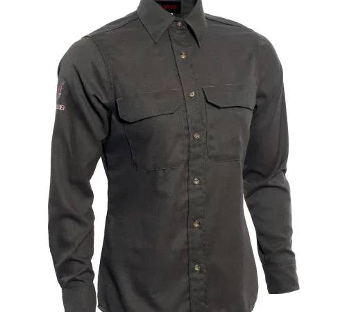 DRIFIRE Women's Tecgen Flame Resistant Work Shirt, L Tall, Gray