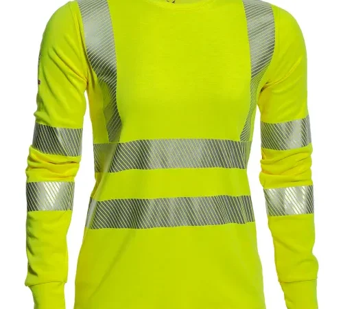 DRIFIRE Women's Flame Resistant Hi-Vis T-Shirt, 5XL Regular, Fluorescent Yellow