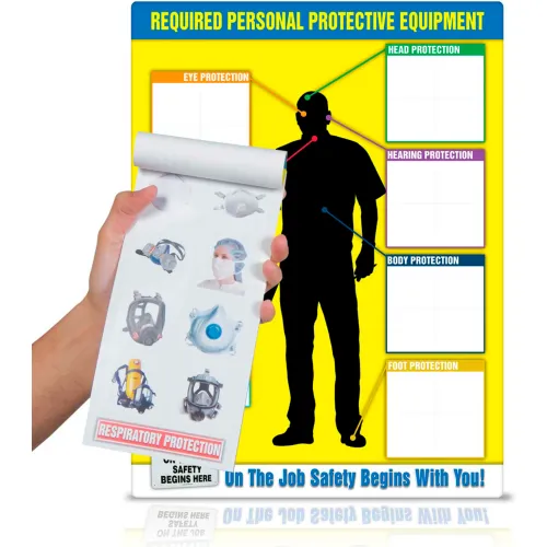 Accuform PPE248 PPE-ID" Customizable PPE Poster and Stickers, 24" x 18"