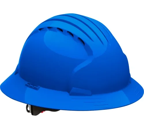 Blue construction safety hard hat