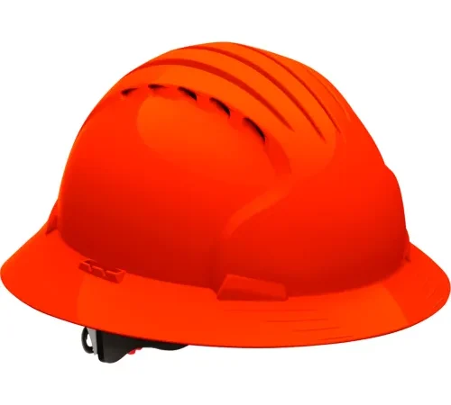 Orange construction safety hard hat