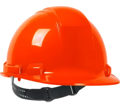 Orange construction safety hard hat