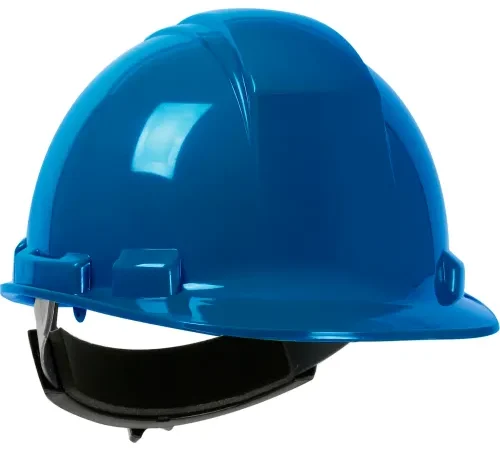 Blue construction hard hat