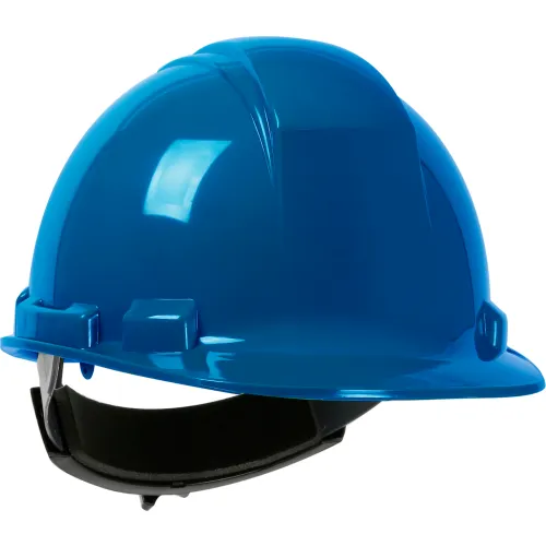 Blue construction hard hat