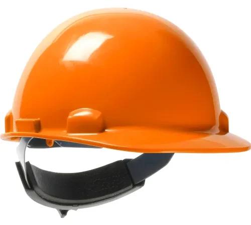 Orange construction safety hard hat