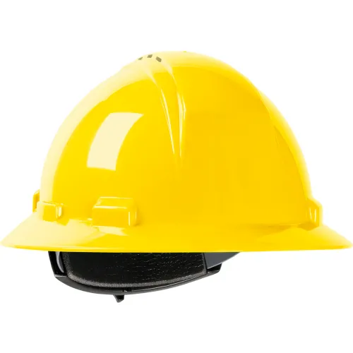 Yellow construction safety hard hat