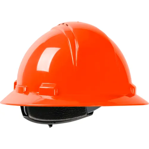 Orange construction hard hat